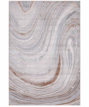 Tappeto NEVADA 9223 grigio oro cm.240x340 effetto marmo a onde moderno
