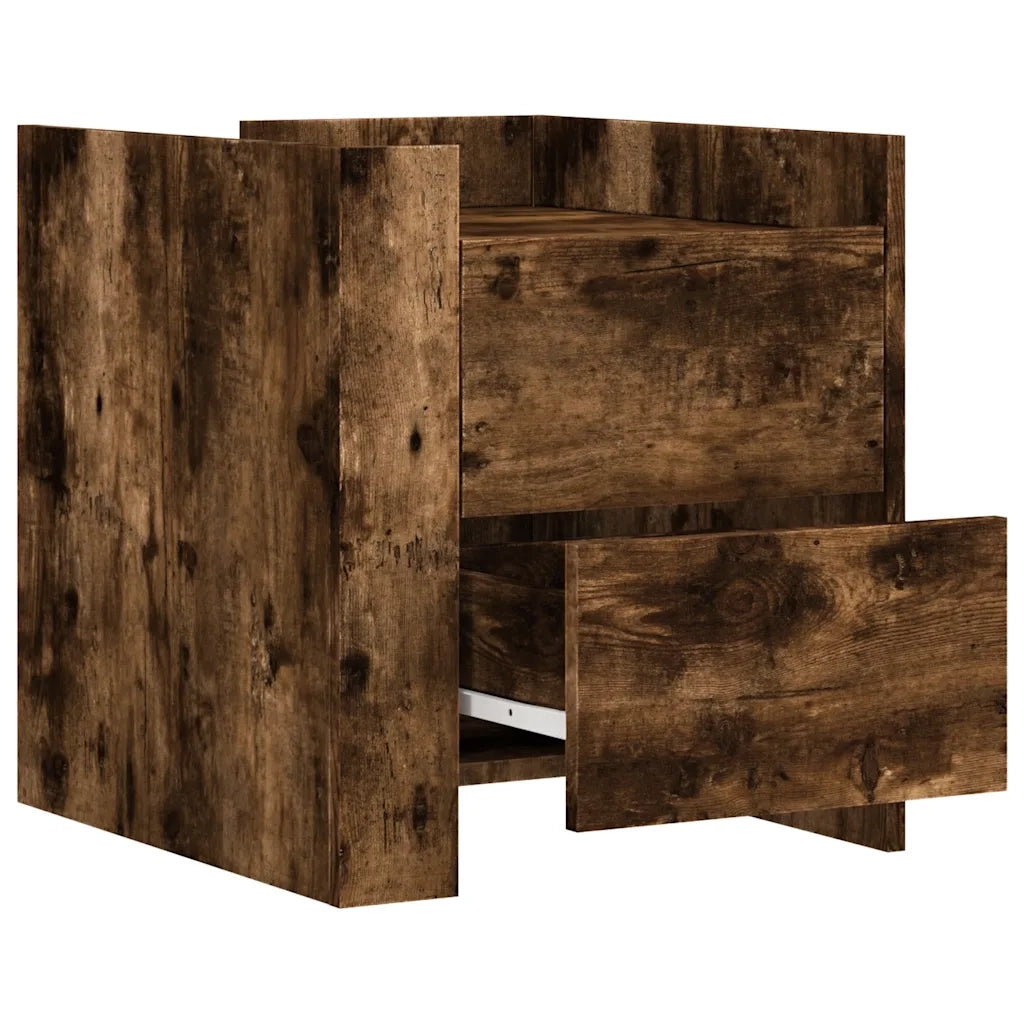 Comodino-Tavolino da notte Rovere Fumo 45x50x50 cm in Truciolato 855190