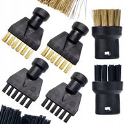 Set di Spazzole per Pulitore a Vapore compatibile con Kärcher SC1–SC5 – 2 Rotonde + 4 Piatte, Setole Ottone e Sintetiche