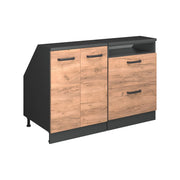 Set di mobili sottotetto Rion Rovere dorato/Antracite 120 cm Set di 2 carcasse armadio profondità 60 cm Vicco