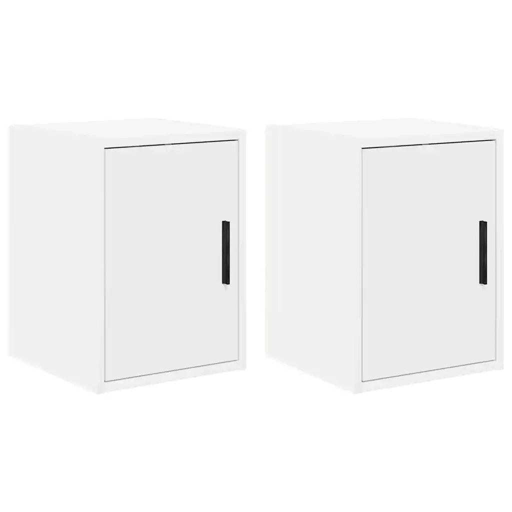 Pensili per Garage 2 pz Bianco in Legno Multistrato 860608