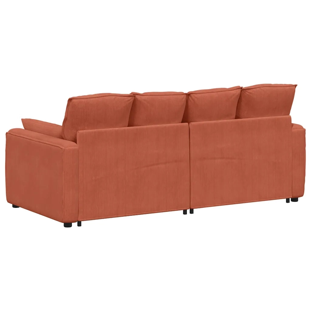Divano Modulare con Cuscini Rosso Arancione 3321144