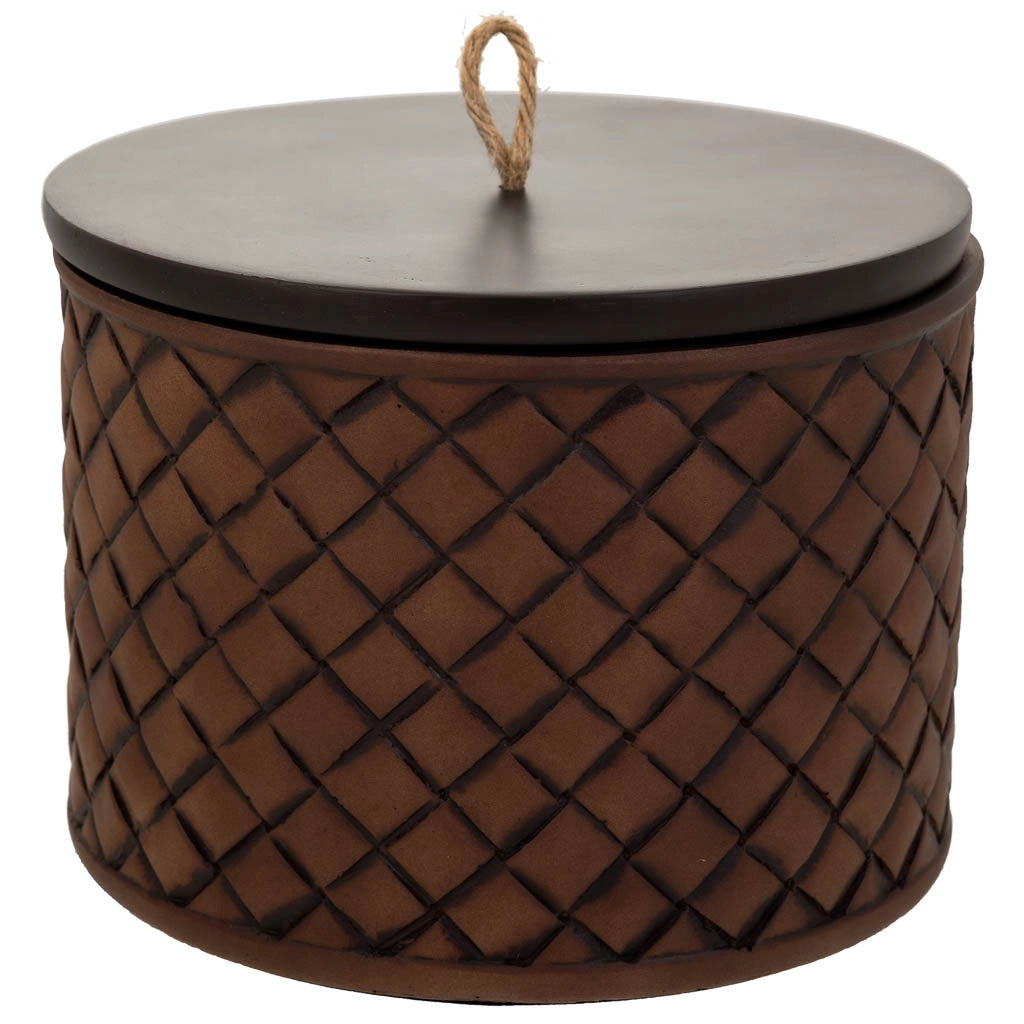 Portagioie in poliresina marrone 17,5x17,5x13h