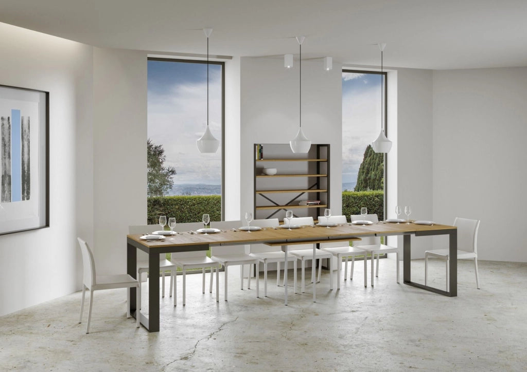 Tavolo Allungabile 120-380x90x77 cm Tecno Evolution Quercia Naturale