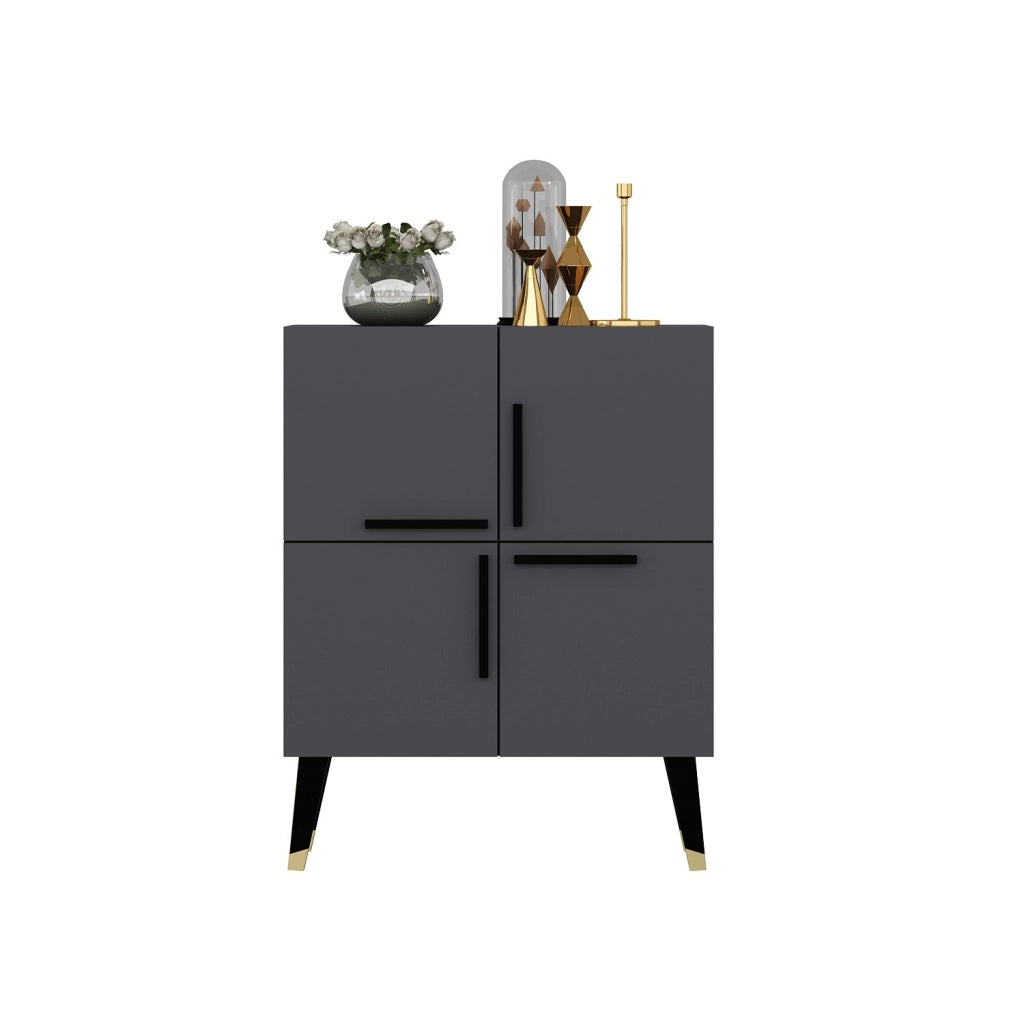 Credenza in legno "Makro" - 70 x 35 x 90 cm - Grigio antracite