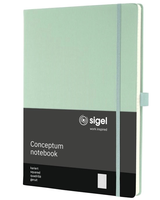 Taccuino A4 - Copertina Rigida - 194 Pagine Numerate - Verde Mint - Pelle Vegetale - Carta Certificata PEFC - Libretto di Note