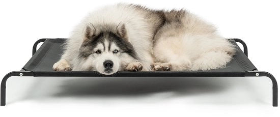 Letto per cani elevabile sostenibile fino a 65 kg, 117x85 cm nero
