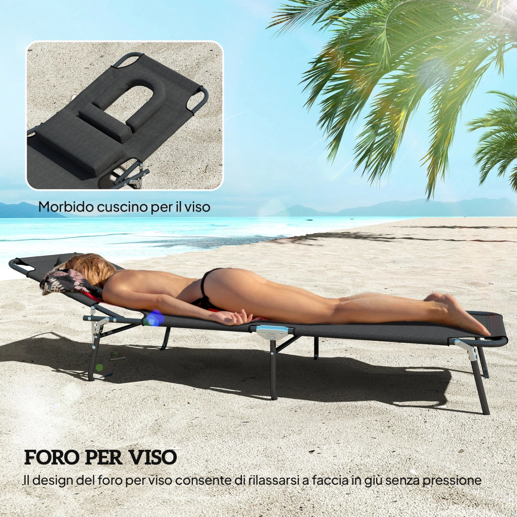 Sdraio Pieghevole Reclinabile ¨C zephmum ¨C Nero
