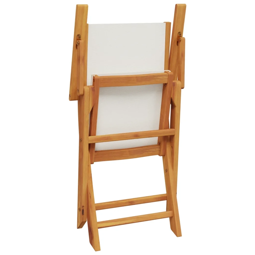 Set Pranzo da Giardino 5pz Crema in Tessuto e Legno Massello 3281700