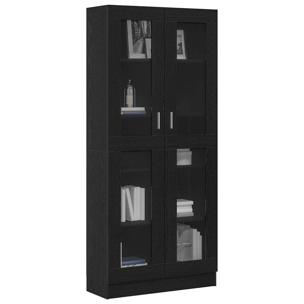 Armadi per libri  2 pz Nero Rovere 82,5x30,5x185 cm in legno ingegnerizzato