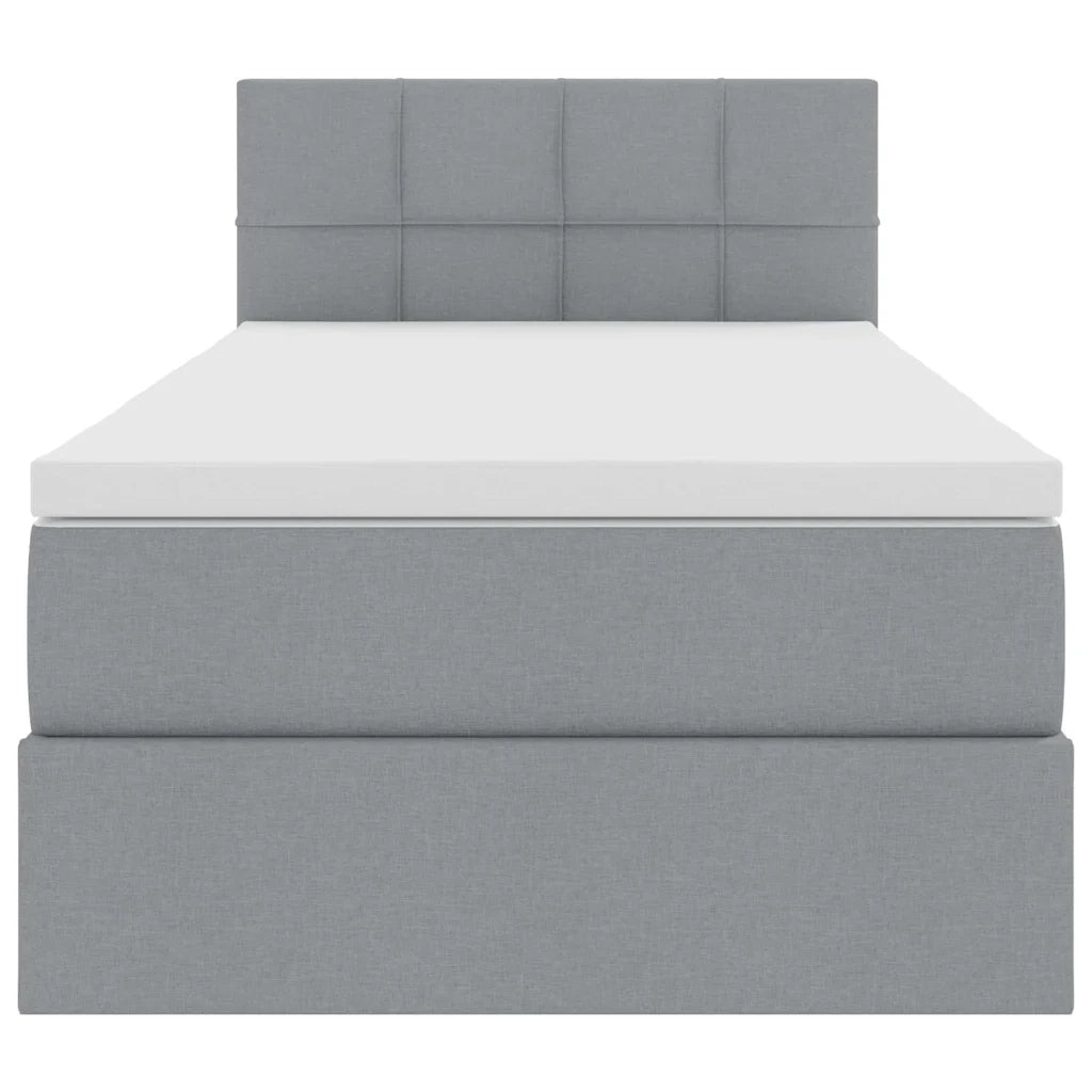 Letto con contenitore LED e materasso Grigio Chiaro 90 x 200 cm