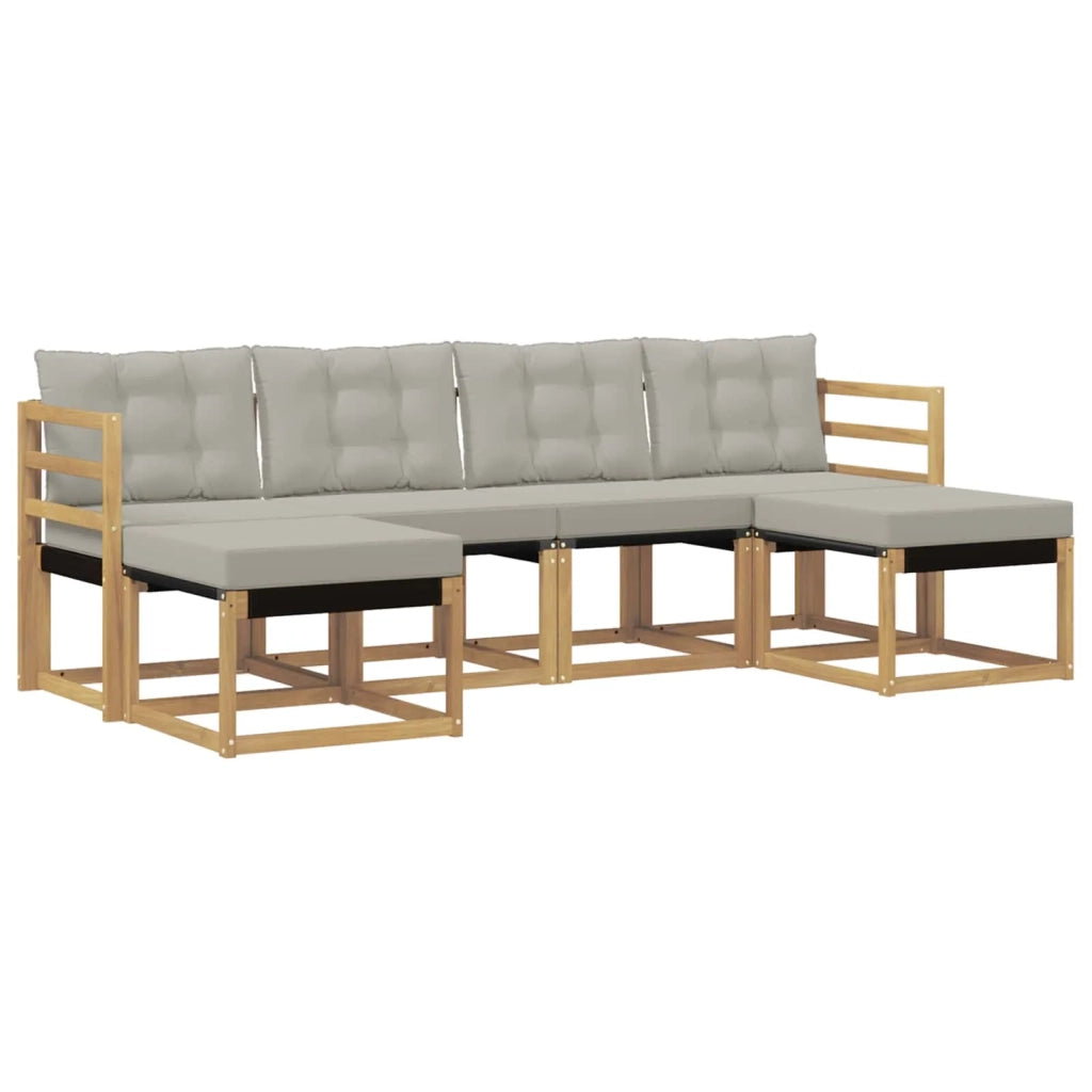 Set di divani da esterno 6 pcs Bianco e Grigio Chiaro 3389729