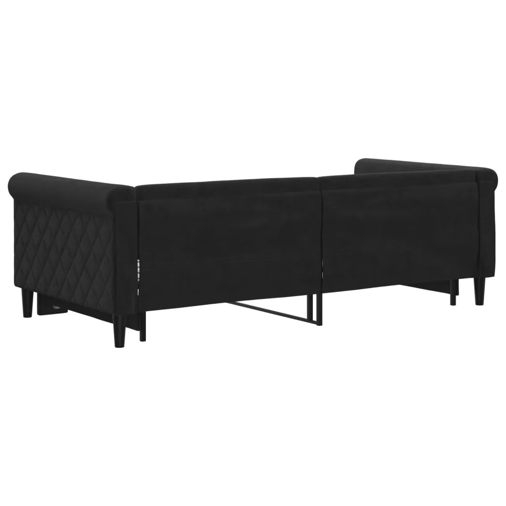 Divano Letto con Letto Estraibile-Sofa Letto-Daybed Nero 90x190 cm in Velluto 643311