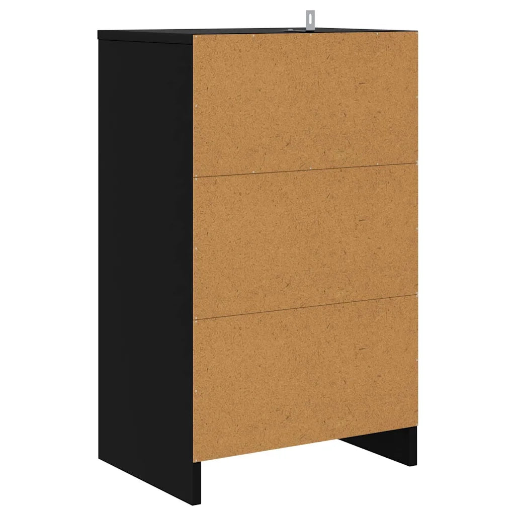 Set di 2 Comodini | Armadio da Notte | Mobiletto da notte Nero 40 x 30 x 467 cm Legno multistrato