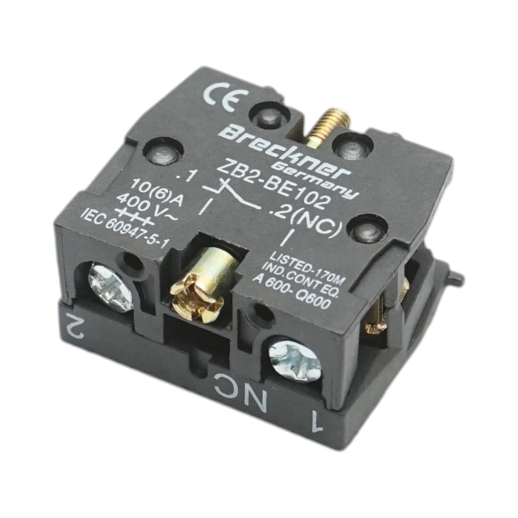 Blocco contatti ausiliari 1NC, 400V/10A 22mm LAY5 Breckner Germany