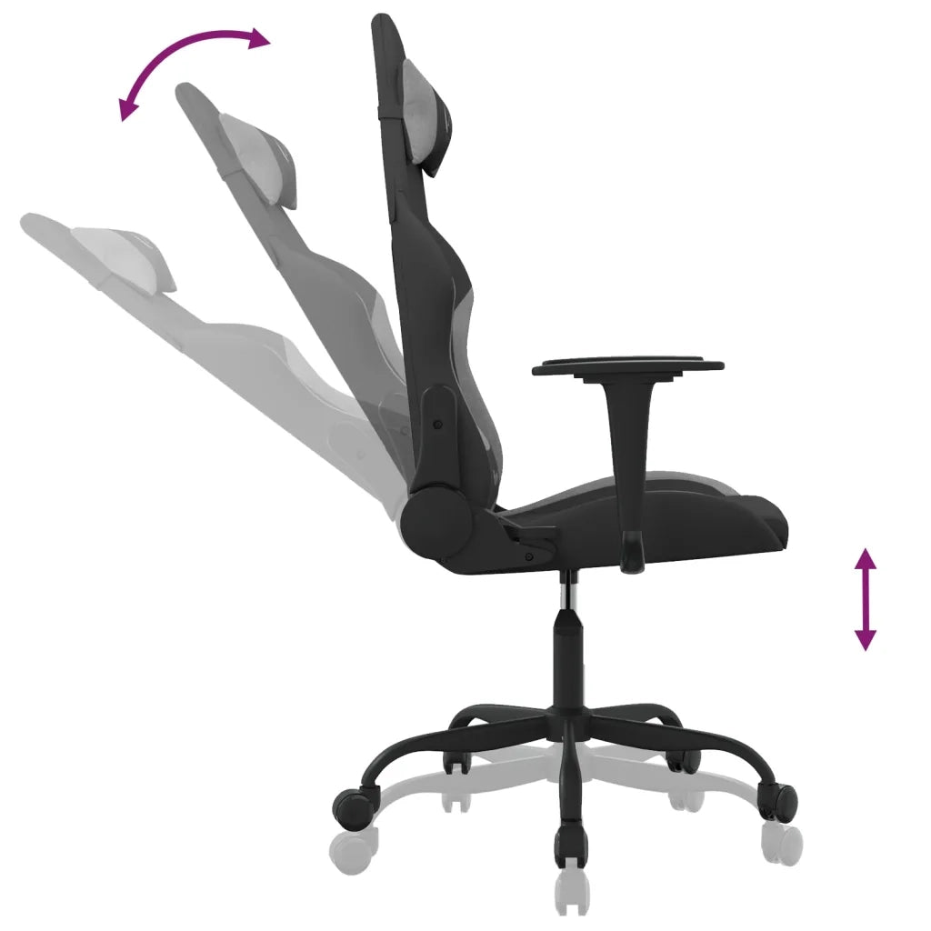 Sedia da Gaming Nero e Grigio Chiaro in Tessuto cod mxl 70415
