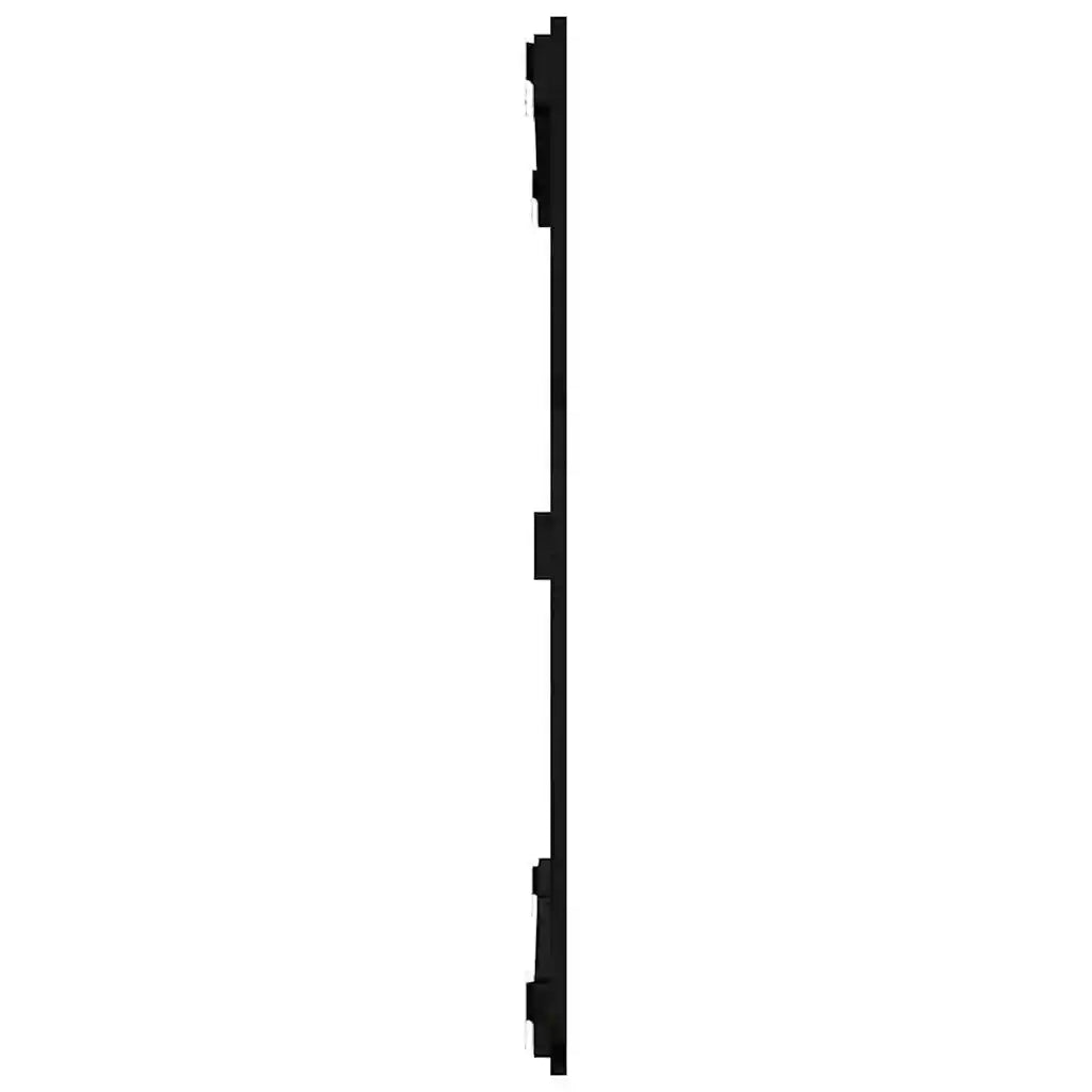 Testiera da Parete Nera 95,5x3x90 cm in Legno Massello di Pino 824887