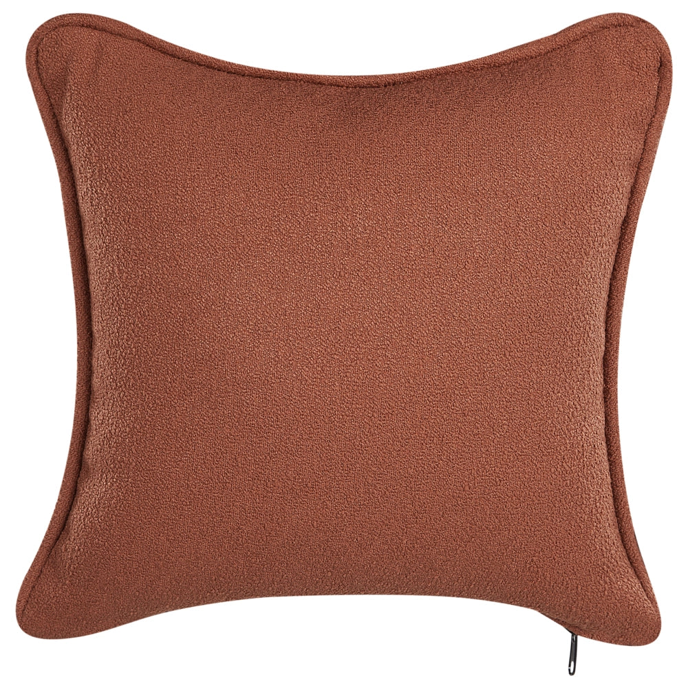 Chaise longue in tessuto bouclé rosso scuro Gambe in metallo a sinistra con cuscino Design moderno