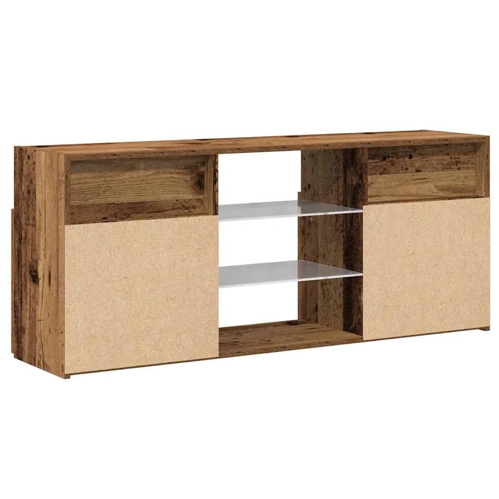 vidaXL Mobile Porta TV con LED Legno Antico 120x30x50 cm Multistrato