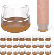 Copricappe per gambe di tavolo con guaina in velluto - Copricappe per gambe di tavolo trasparenti in silicone - Copricappe per gambe di tavolo - Protezione per pavimento (24 pezzi)
