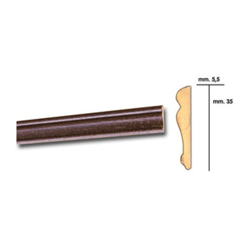 CORNICE PER PARATI 5,5X35 BAROCCO 200 CM NOCE SCURO- 25,0 pz