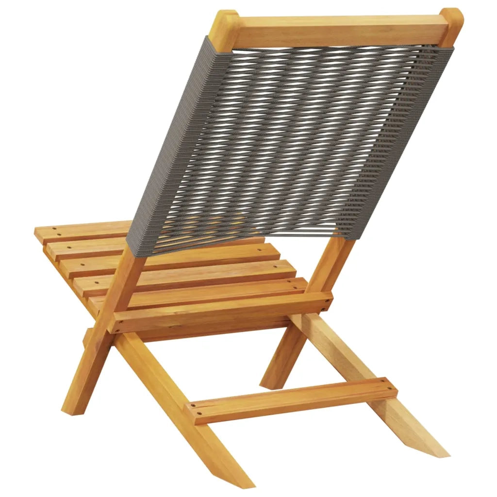 Sedie Giardino 2pz Grigie Legno Massello Acacia e Polipropilene 367688
