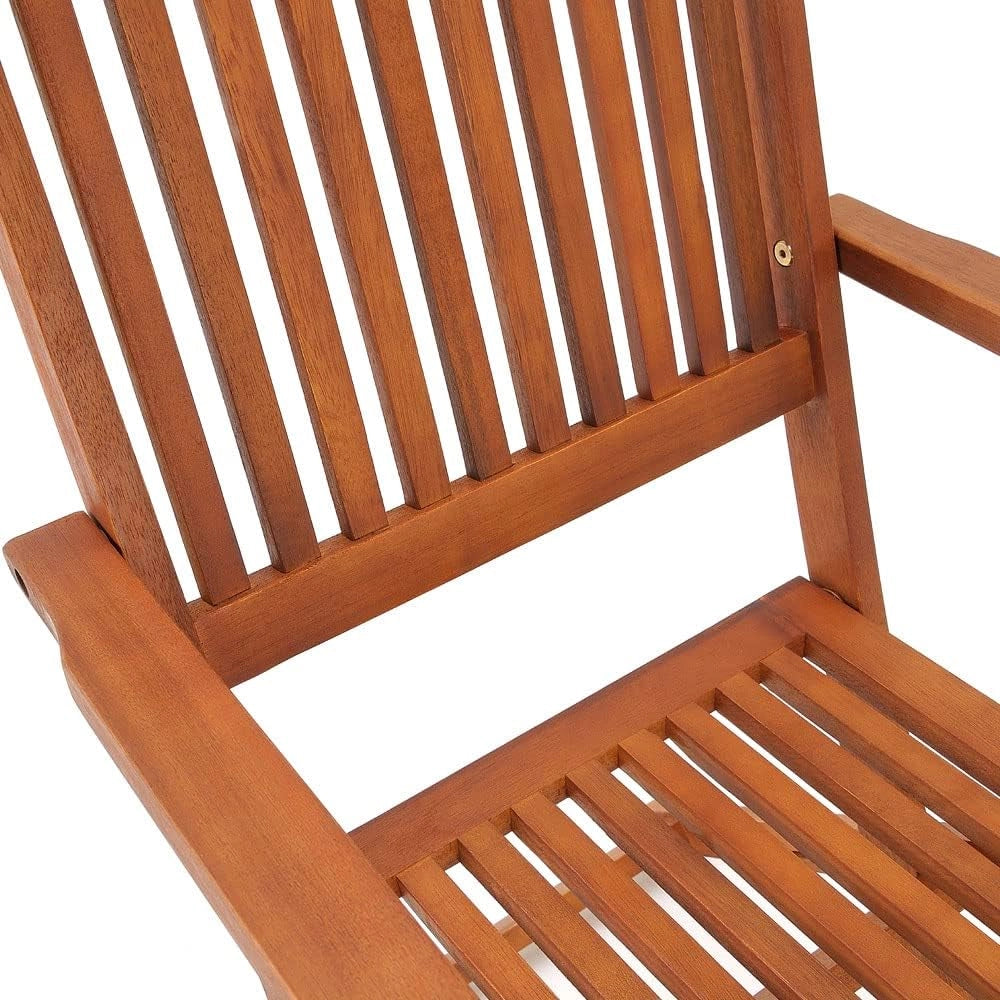 Set Tavolo e Sedie da Giardino in Legno Acacia Certificata FSC 5 Pezzi 4+1 Balcone Terrazza Veranda Mobili da Esterno 120x70x75cm