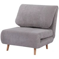 Poltrona Letto Reclinabile 2 in 1 con Seduta Extra-Large, Effetto Velluto, Grigio