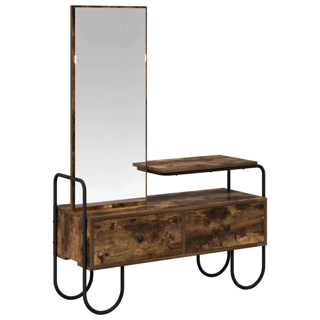 Tavolo da Trucco con cassetto Rovere Fumo Legno ingegnerizzato 8007685
