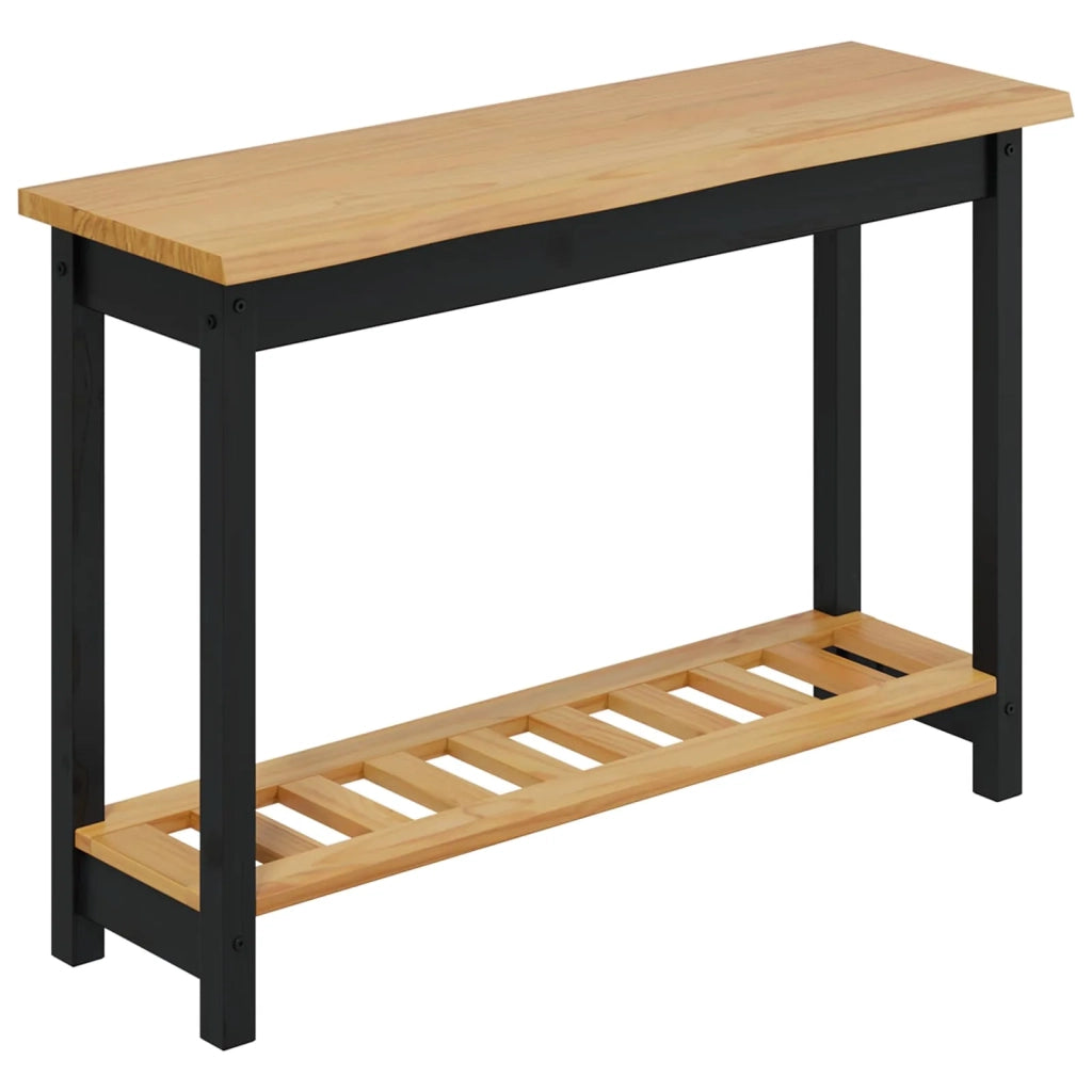 VidaXL Tavolo consolle con lo scaffale EKAI Nero 112 x 35 x 76 cm 42037017