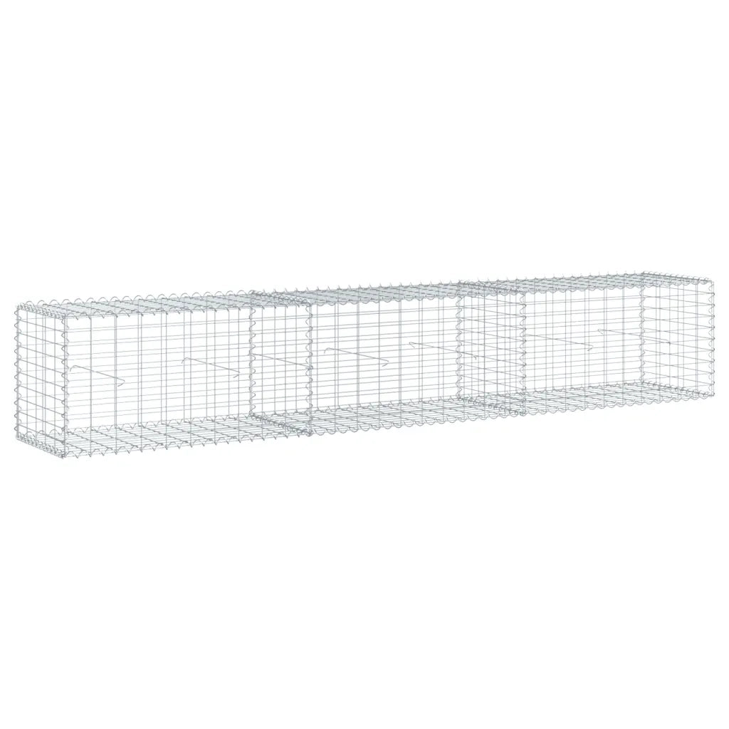vidaXL Cesto Gabbione con Copertura 300x50x50 cm Ferro Zincato