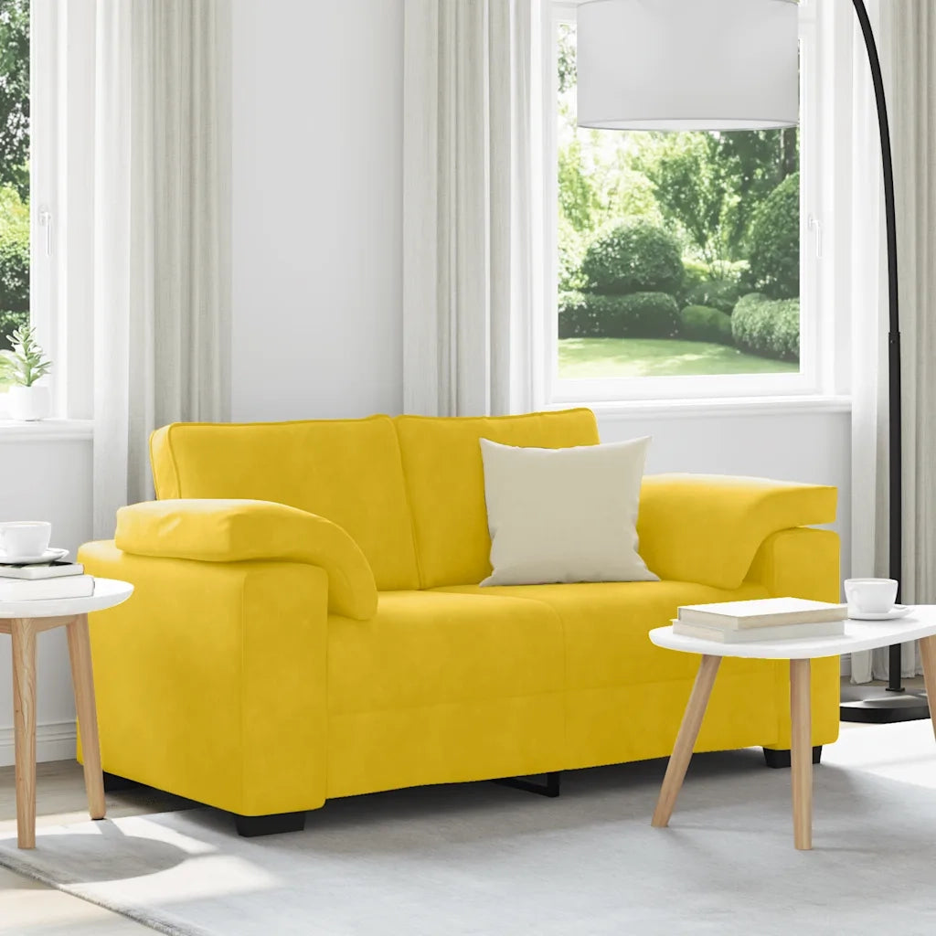 vidaXL Divano Divanetto Giallo 120 cm in Velluto