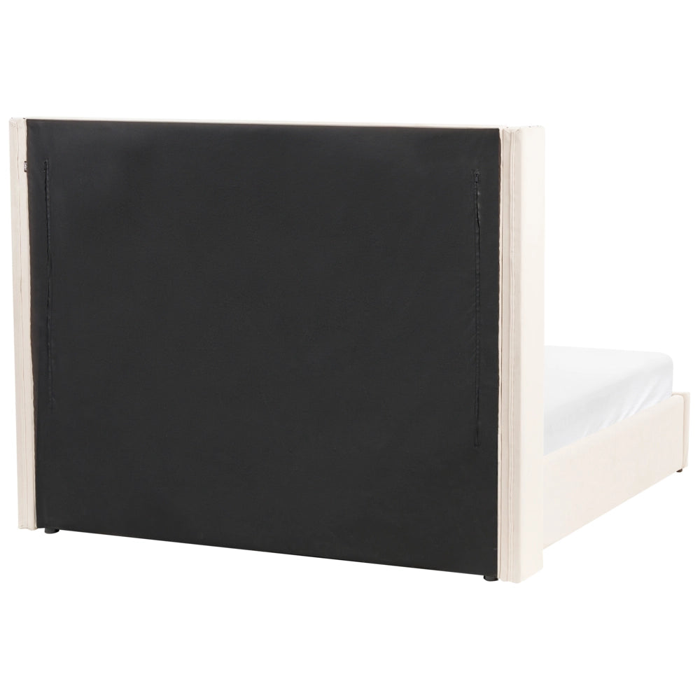 Letto contenitore velluto bianco sporco 160 x 200 cm glamour elegante