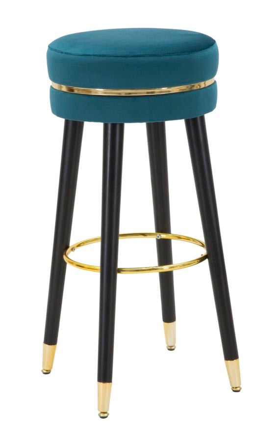 Sgabello Bar Paris Oro Ø 35x74 cm in Legno e Poliestere