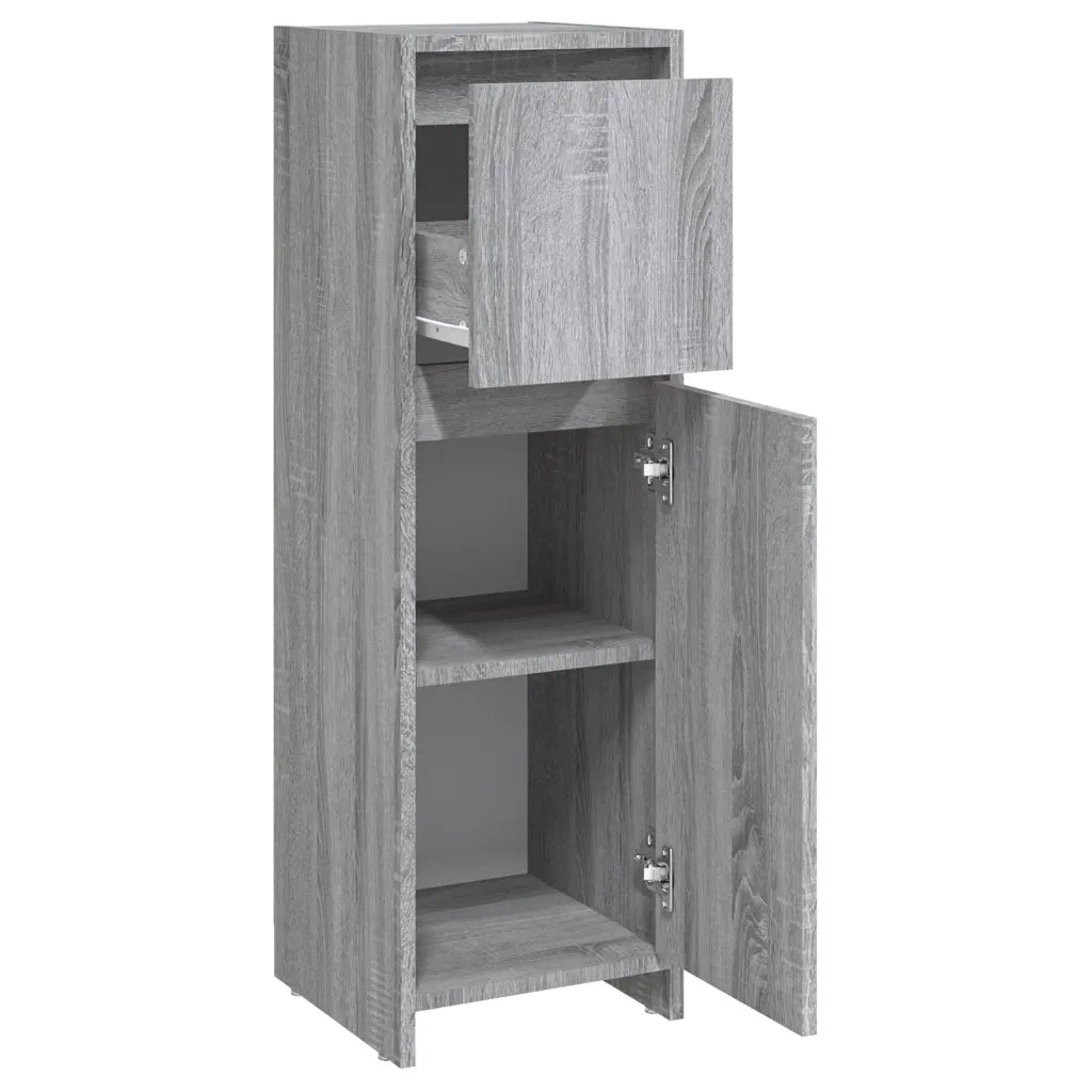 Armadietto Bagno | Armadio da bagno Grigio Sonoma 30x30x95 cm in Legno Multistrato