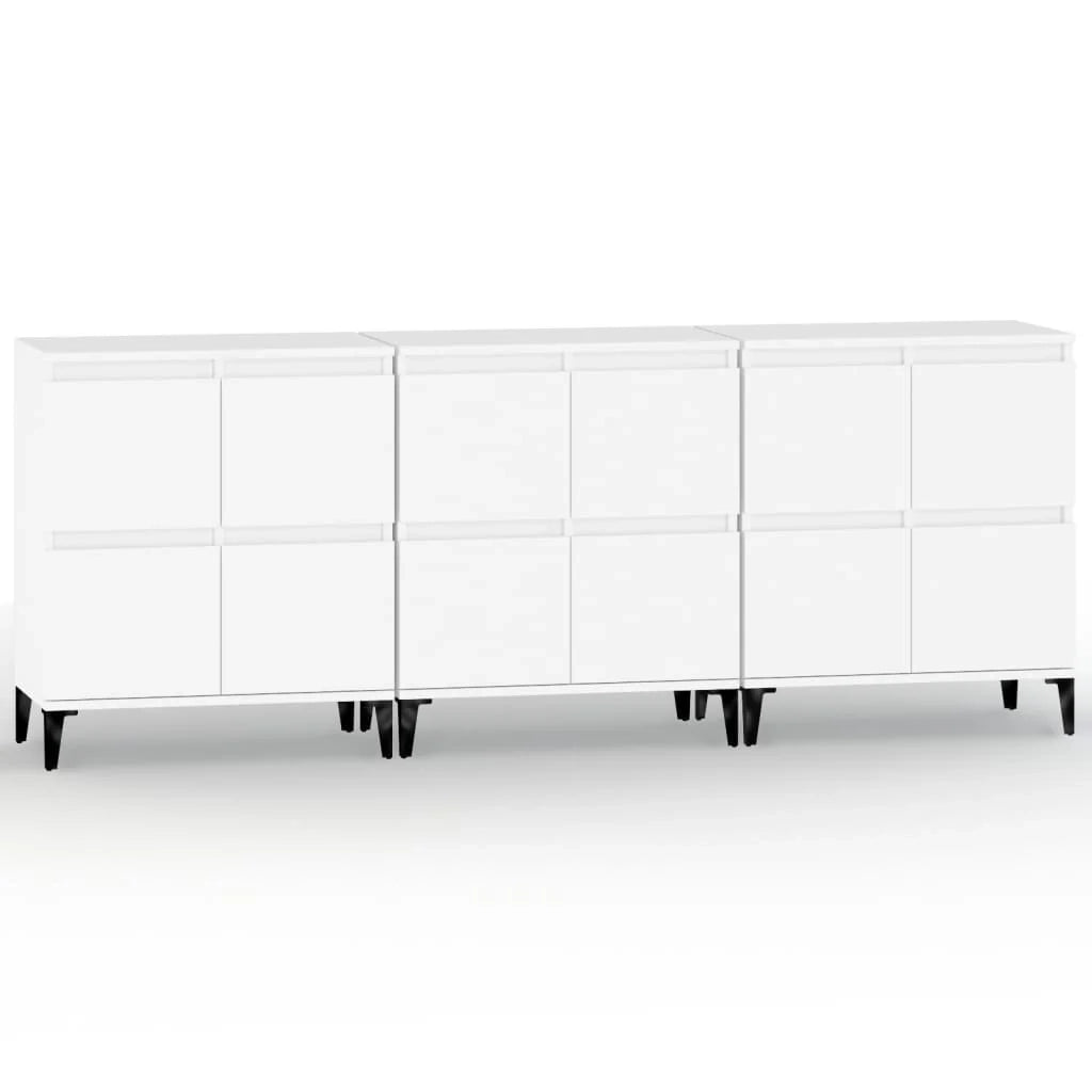 Buffet credenza cassettiera armadio mobile contenitore organizer per cucina soggiorno salotti 3 pezzi 60 x 35 x 70 cm legno ingegnerizzato bianco 02_0036991