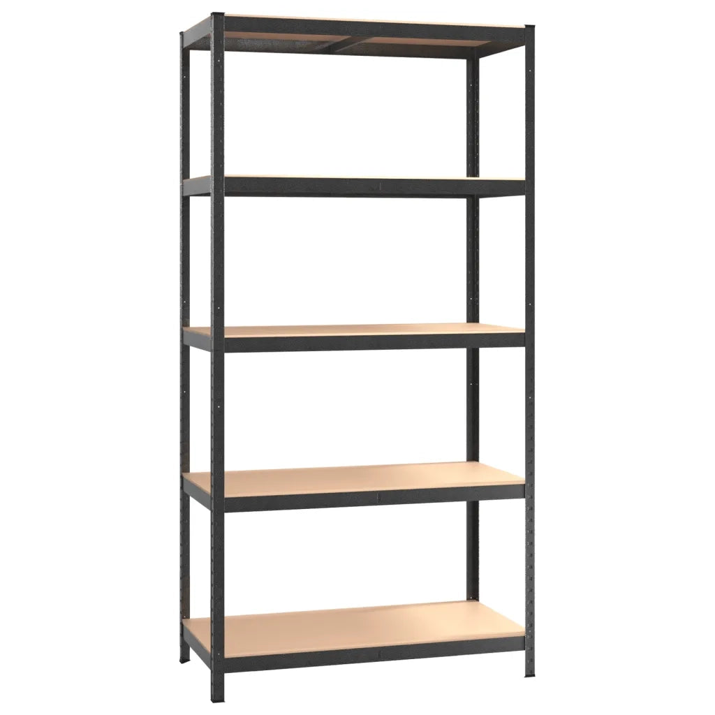 Scaffali Resistenti 5 Ripiani 3pz Grigio Acciaio e Multistrato cod mxl 42813
