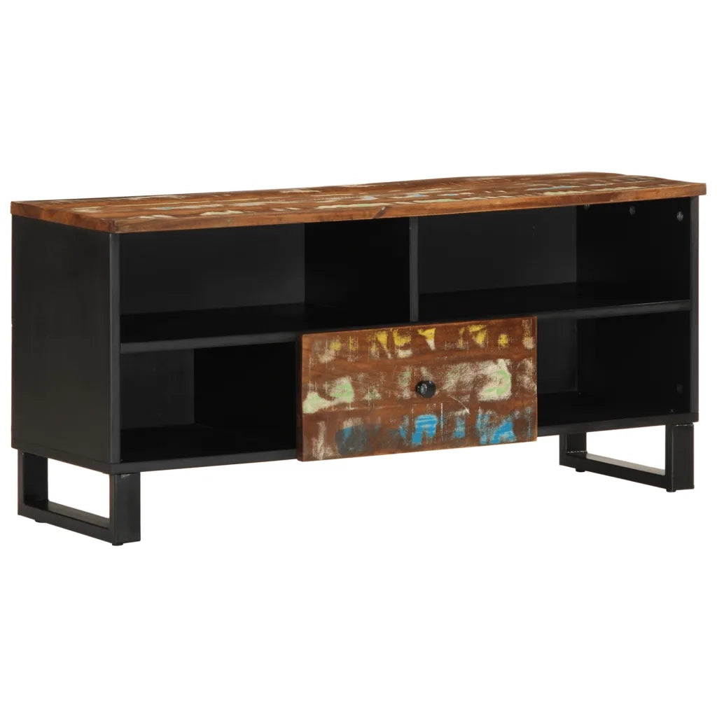 Mobile TV 100x33x46cm Legno Massello Recupero Legno Multistrato 351972