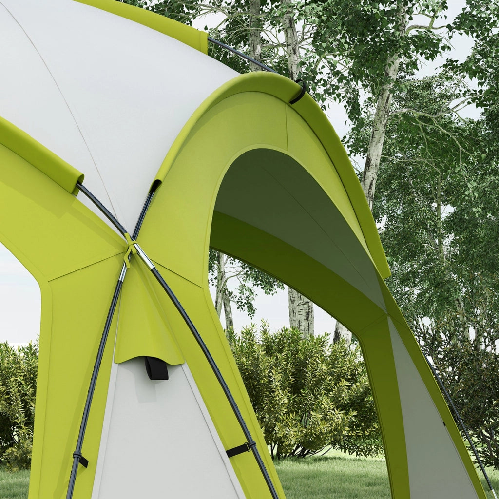 Gazebo da Giardino 3.5x3.5m con Porta ¨C Zephmum ¨C Verde, Poliestere Impermeabile
