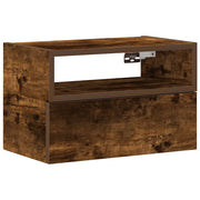 Comodino | Armadio da Notte | Mobiletto da notte a Muro Rovere Fumo 45x26x28,5 cm
