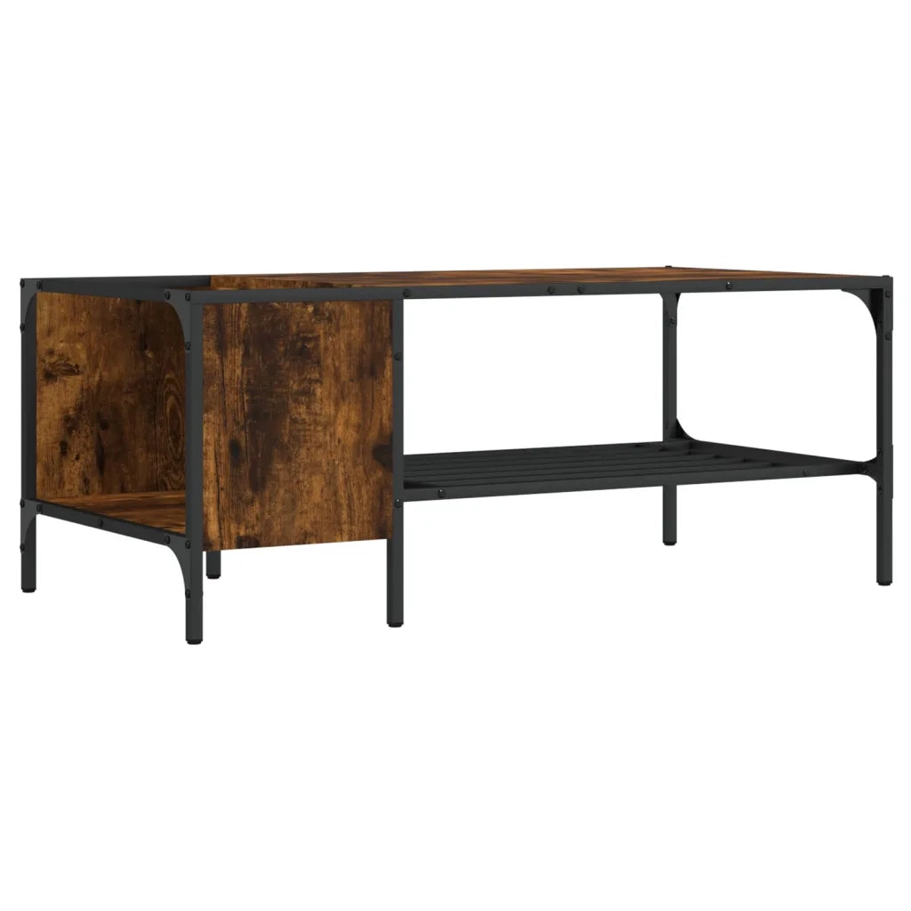 Tavolino Salotto Ripiano Rovere Fumo 100x51x40cm Multistratocod mxl 134199