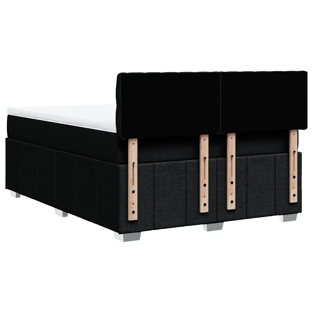 Giroletto a Molle con Materasso Nero 140x200 cm in Tessuto