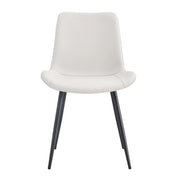 Set di 4 sedie da pranzo con schienale ergonomico e piedi antiscivolo in similpelle - bianco e nero