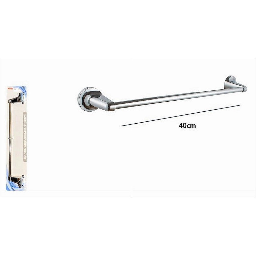 Trade Shop - Porta Asciugamani Portasciugamani Cromato 40 Cm Maniglione A Parete Bagno 79812 -