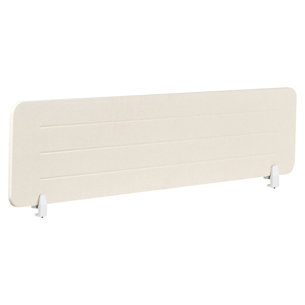 Pannello divisorio Beige Chiaro Copertura in tessuto 160 x 40 cm Schermo acustico Morsetti di montaggio modulari Casa Ufficio