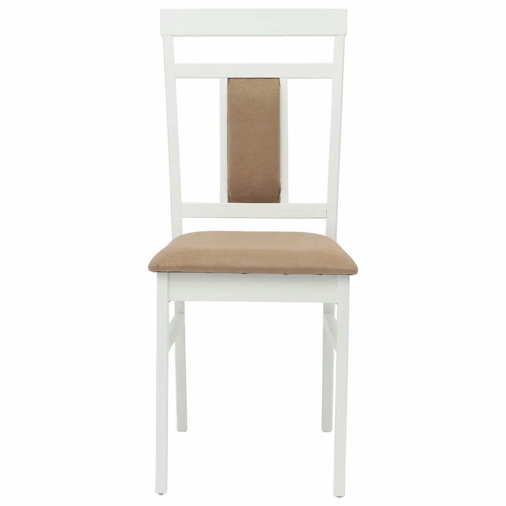 Sedia da pranzo 2 pcs Bianco e marrone Legno di gomma solido 42020508