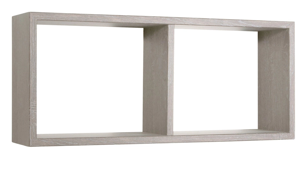 Mensola Rettangolare 2 Scomparti da Parete 70x30x15,5 cm in Fibra di Legno Morgana Rovere Grigio New