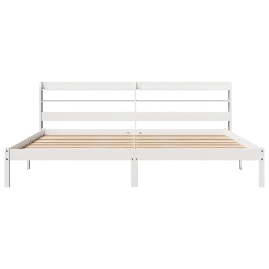 Giroletto senza Materasso Bianco 200x200 cm Legno Massello Pino 3306550