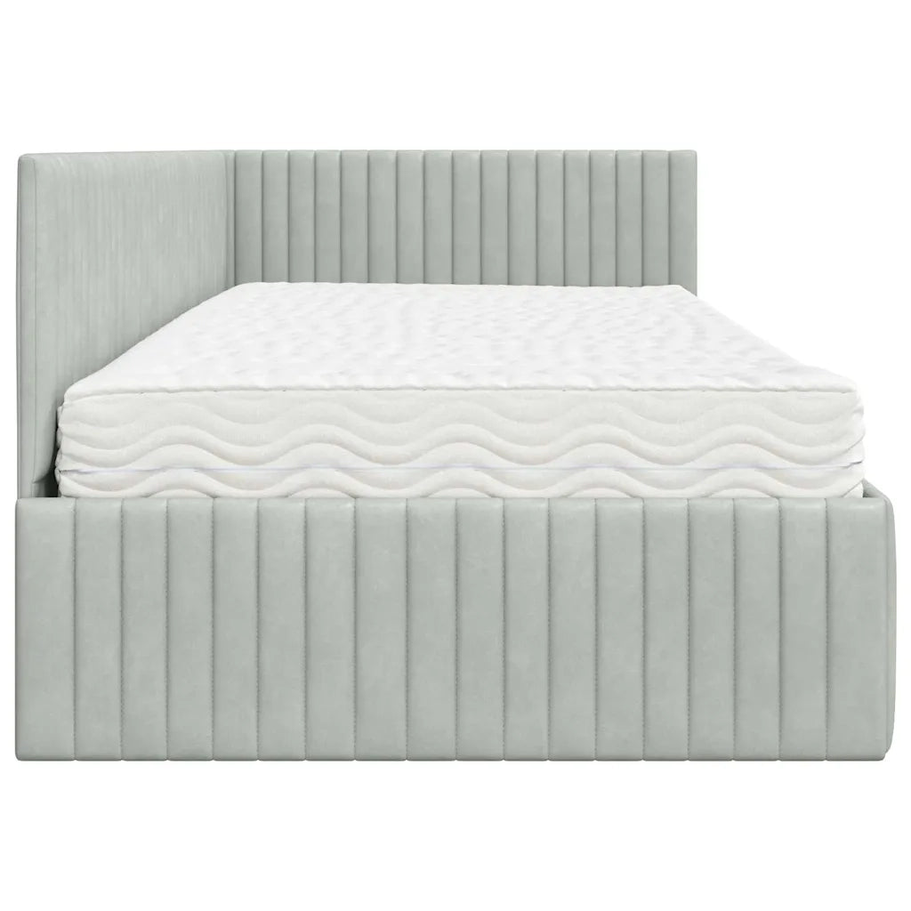 Struttura Letto Angolare con Materasso 2 pcs Grigio chiaro 3393828