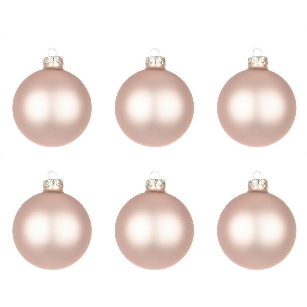 Palline di Natale in Vetro Rosa Opaco Addobbi Albero Diametro: 80 mm